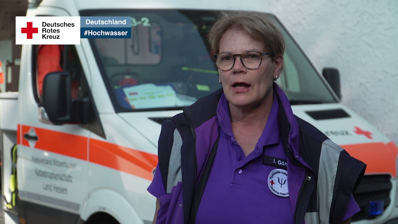 Psychozoziale Notfallversorgung des DRK in den Katastrophen-Gebieten